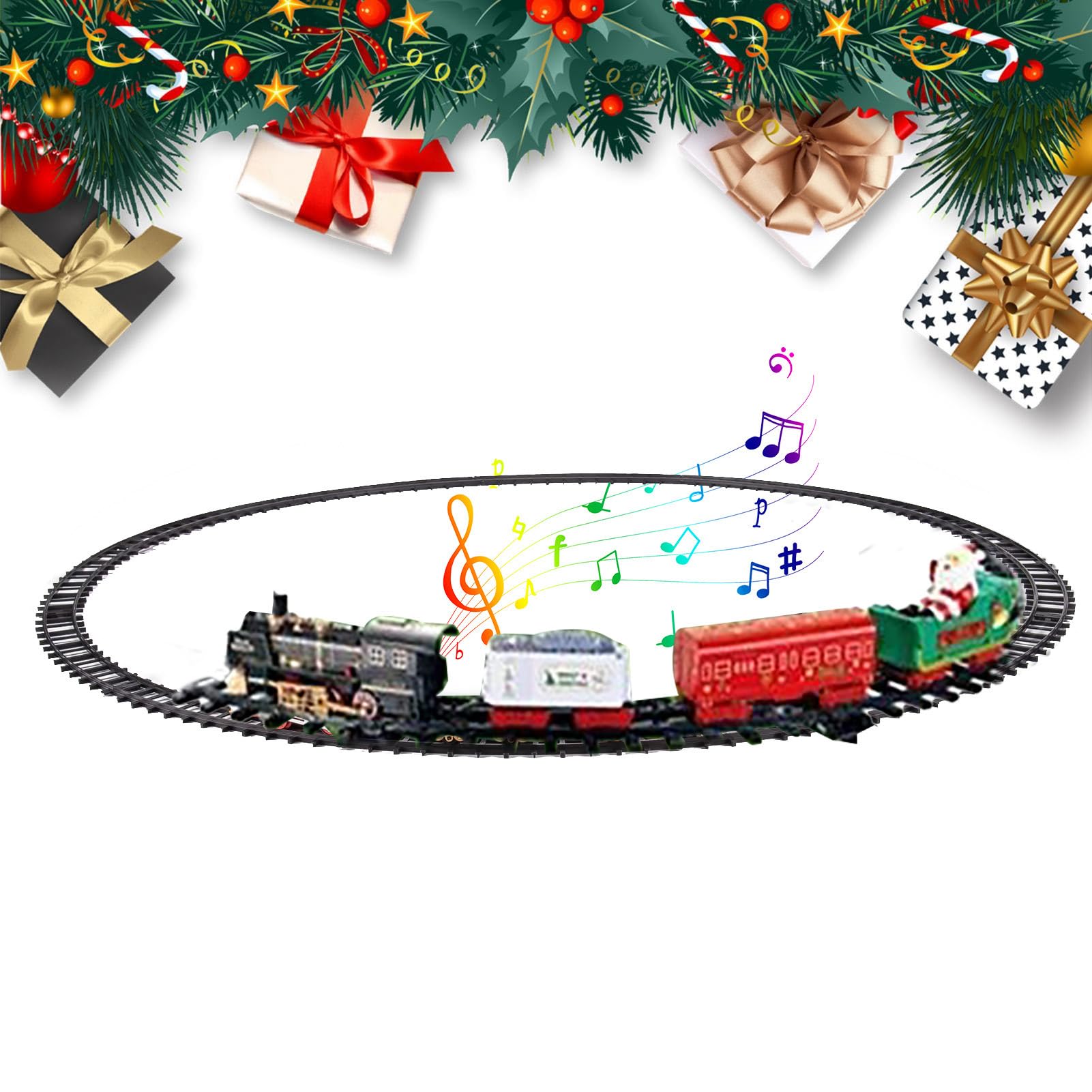 クリスマス　トレイン　インテリア Amazon | クリスマストレインセット 電気列車 ライトと音楽付き