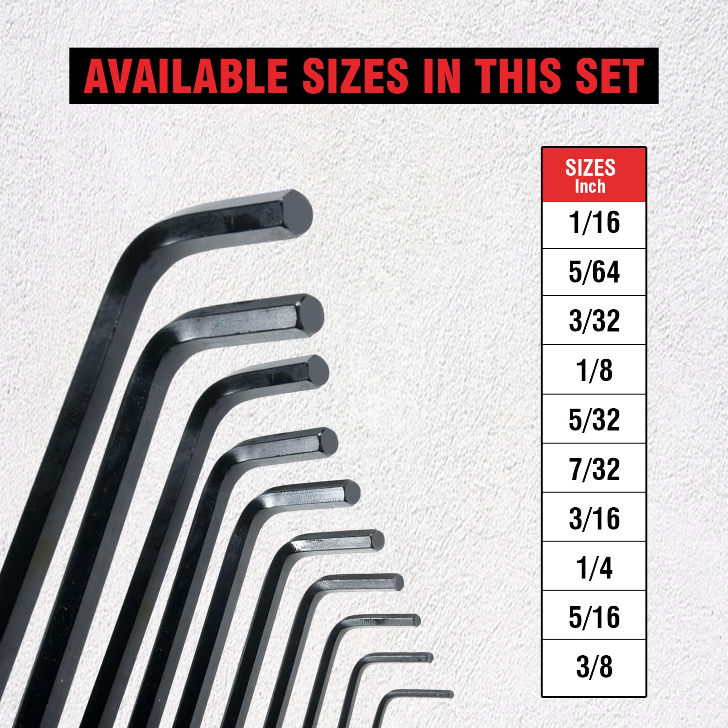 FREEMANS AKI10 Allen Key Set of 10 Pieces, Chrome Vanadium Steel, Heat Treated, Black Phosphate Finish, Ideal for Home and DIY Use (Set of 10 Pcs) 1