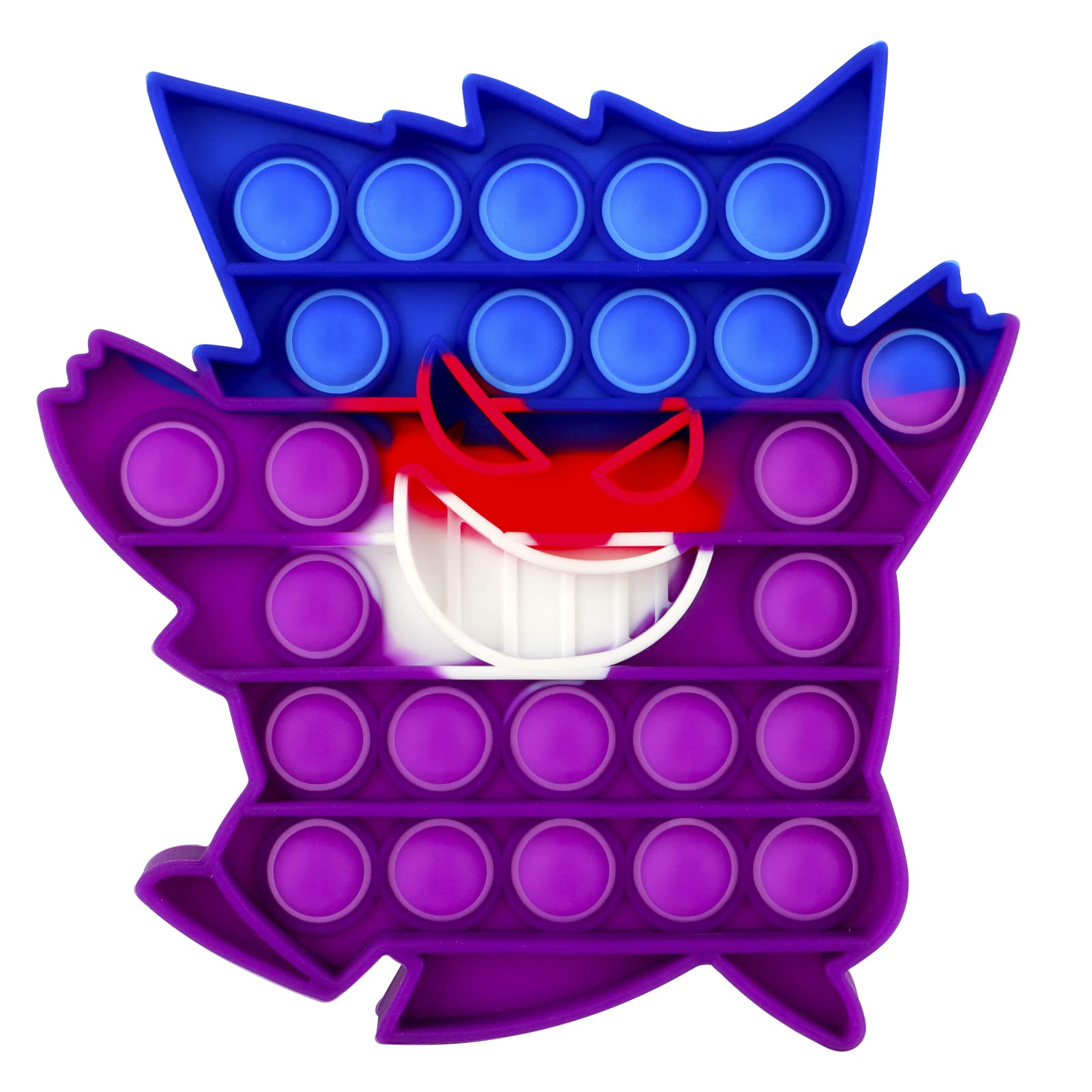 Photo 1 of LHAIM Pop It Fidget Toy, Pop Its Bubble Popping Fun, Push Toys for Kids and Adults, Stress Relief for Autism Special, Big Silicone Poppet Toy Gift for Children (Black) Blue-purple (3 Pack) Color Black