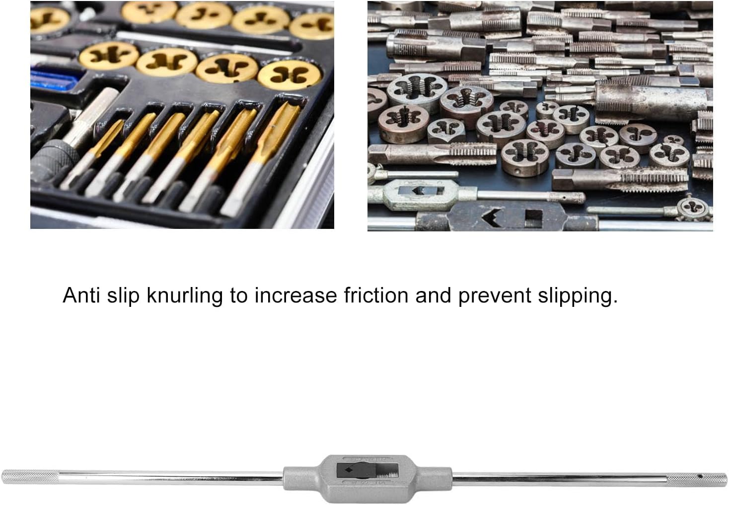 Tap Wrench Handle, Alloy Steel Thread Tap Holder, M13 32 Reamer Hand Tapping Tool with Removable Handles, and Rustproof Tap Wrench for Repair and Outdoor Work
