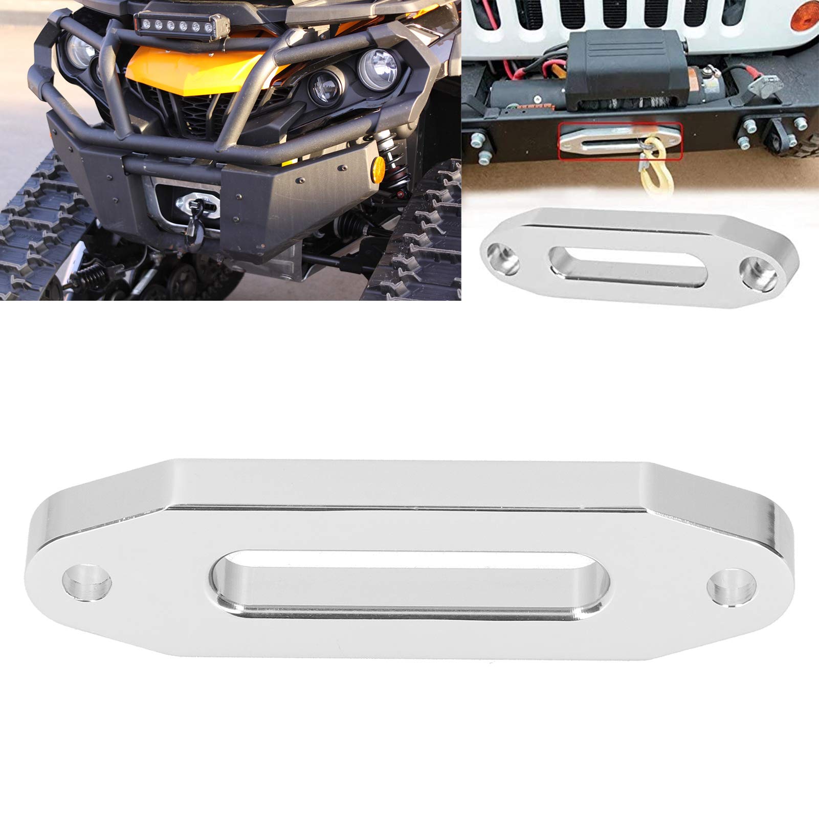 Hawse Fairlead Métallique pour Câble de Treuil Synthétique 3000-4000lbs Accessoire Véhicule Résistant Intempéries pour Expéditions