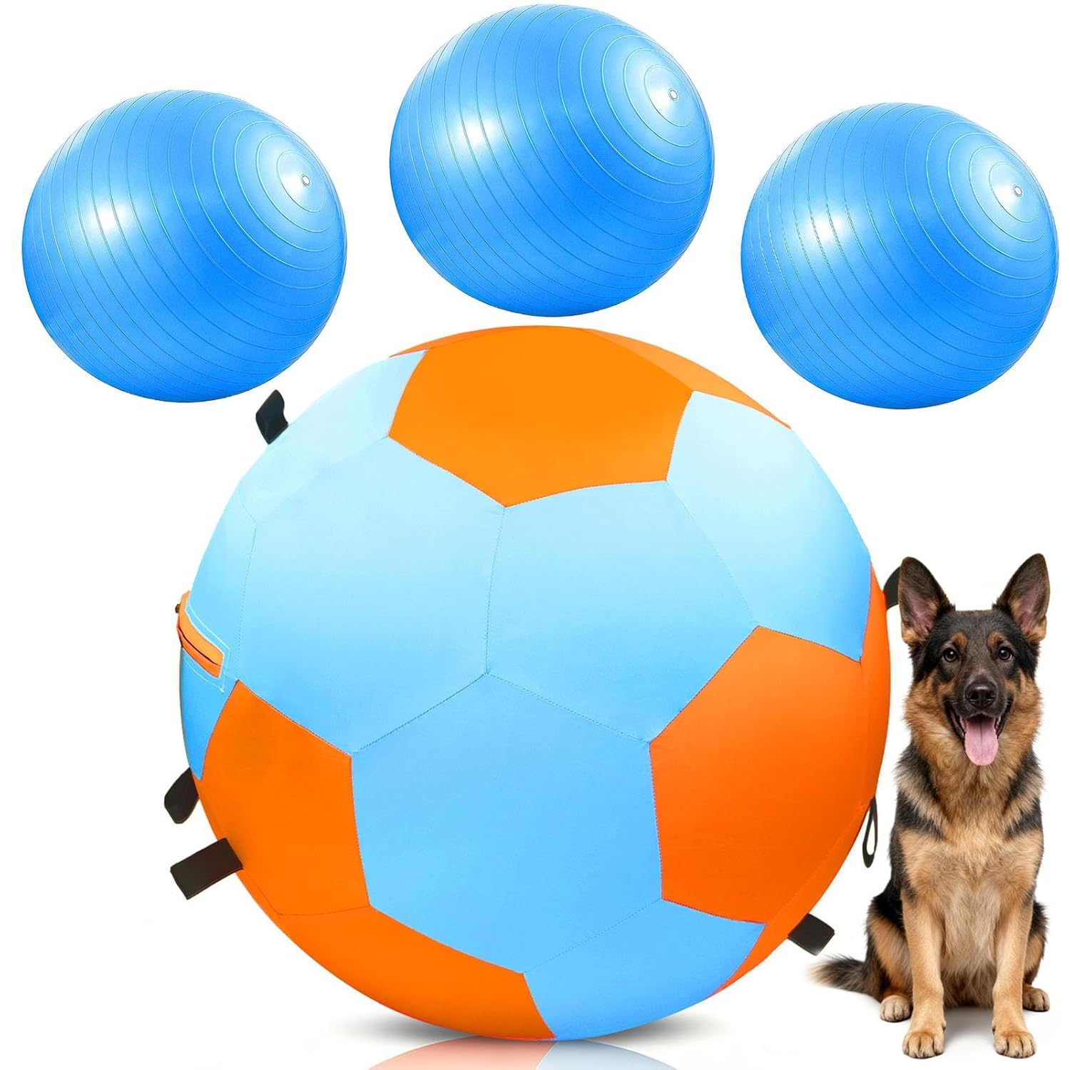 Herding Ball for Dogs with 3 Replacement Inner Ball 25 Interactive Dog Toys for Outdoor Exercise Mental Stimulation