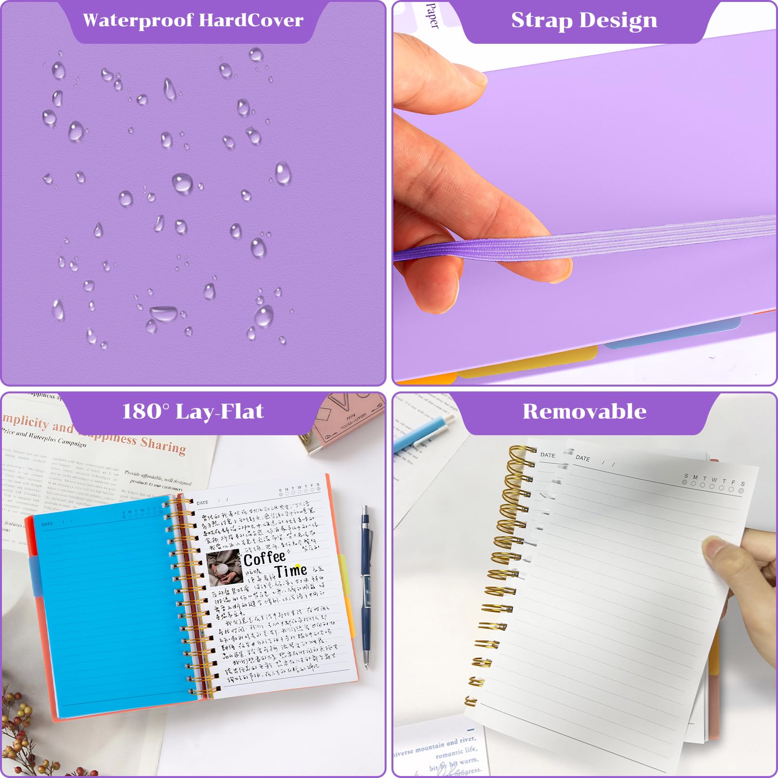 MOFELON A5 Notebook, Notepad, A5 Notebook with Dividers - Image 3