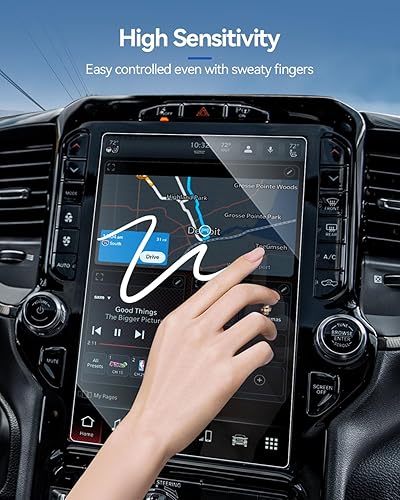 Miniatura 6 de Protector de pantalla de coche para Dodge Ram 1500 2500 3500 2019-2024 Accesorios TRX Rebel Laramie Limited Uconnect Trucks Pickup 12" Vidrio