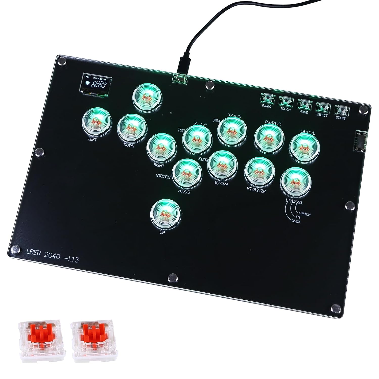 TAILYX Arcade Stick Leverless Controller L13, All-Button Controller Street Fight with Hot Swap & SOCD, Arcade Stick Street Fight for PC/PS3/PS4/Steam/Switch Game Keyboard-Support Turbo and Custom RGB (White)