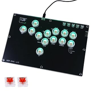 TAILYX Arcade Stick Leverless Controller L13, All-Button Controller Street Fight with Custom RGB & Turbo, Arcade Stick Street Fight for PC/PS3/PS4/Steam/Switch Game Keyboard-Supports Hot Swap & SOCD(Black)