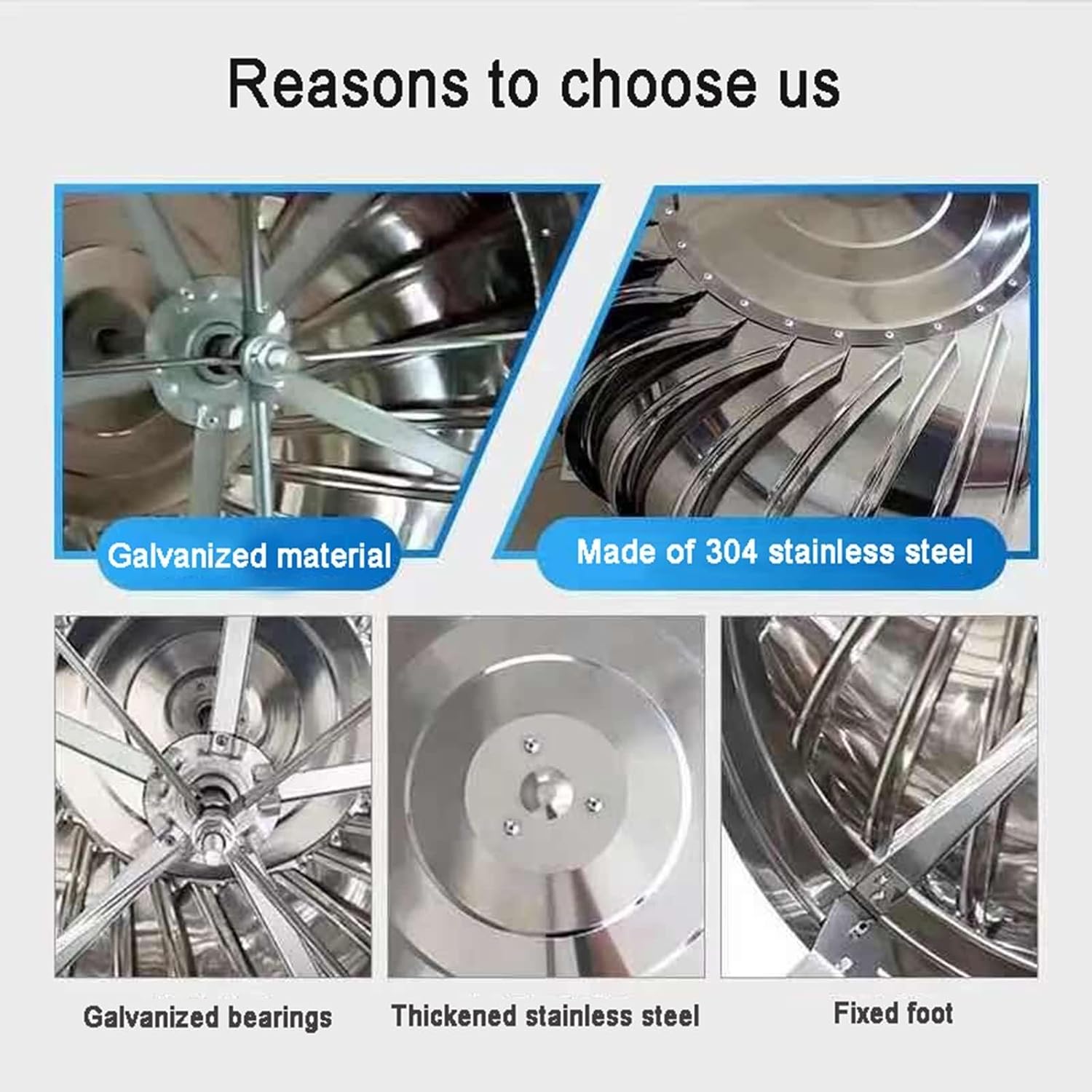 Fireplace Chimney Caps Rotating Chimney Cowl Cap, Chimney Spinner Cowl, Roof Ventilator,Stainless Steel Spinning Ventilation Chimney Cowl Rotating Chimney Cowl Cap