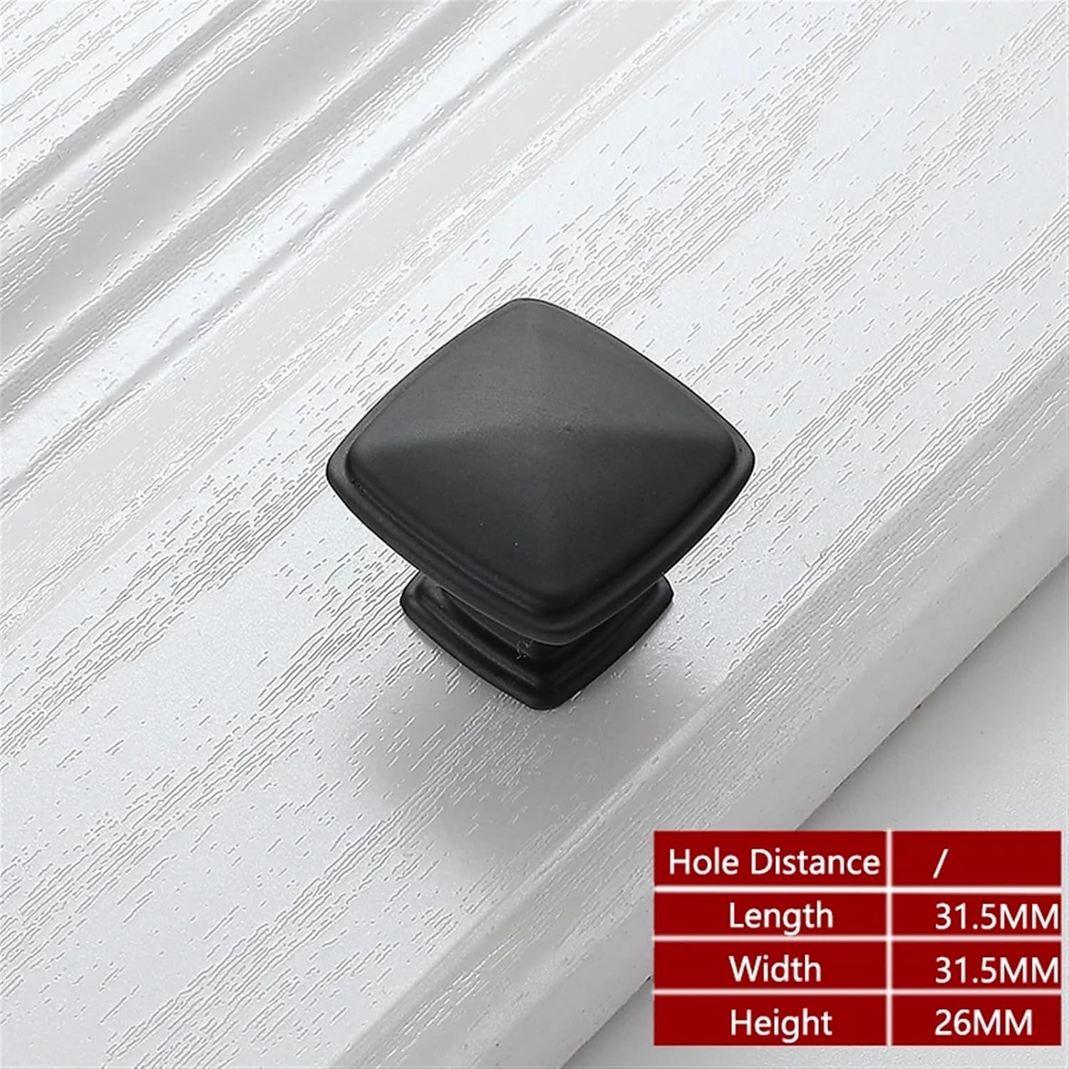 NALsa Modern Black Cabinet Handle Square Furniture Hardware Stainless Steel Kitchen Door Knobs Cupboard Wardrobe Drawer Pulls 1Pcs (Color : 926-Single Hole)