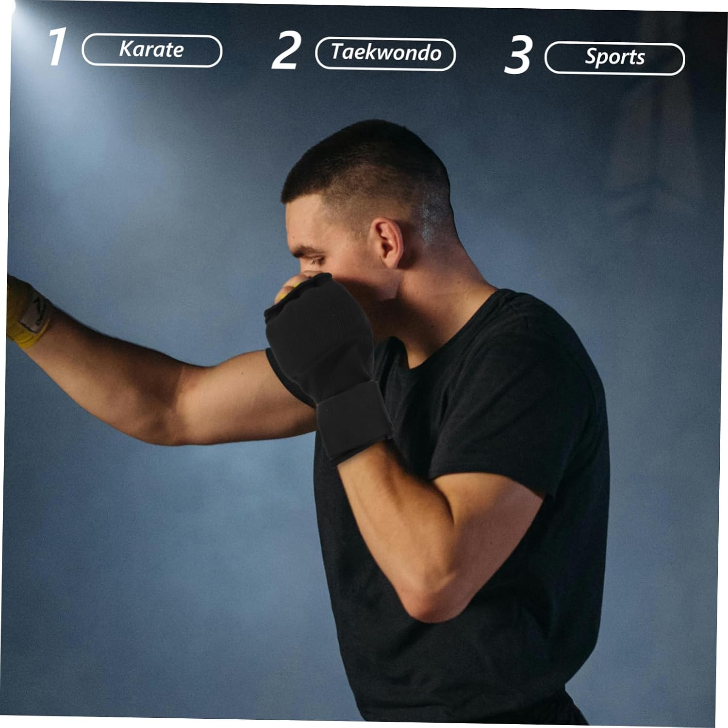 Toyvian Gym Gloves for Men Boxing Training Gloves Hand Wraps Half Finger Boxing Mitts Wrist Support Martial Arts