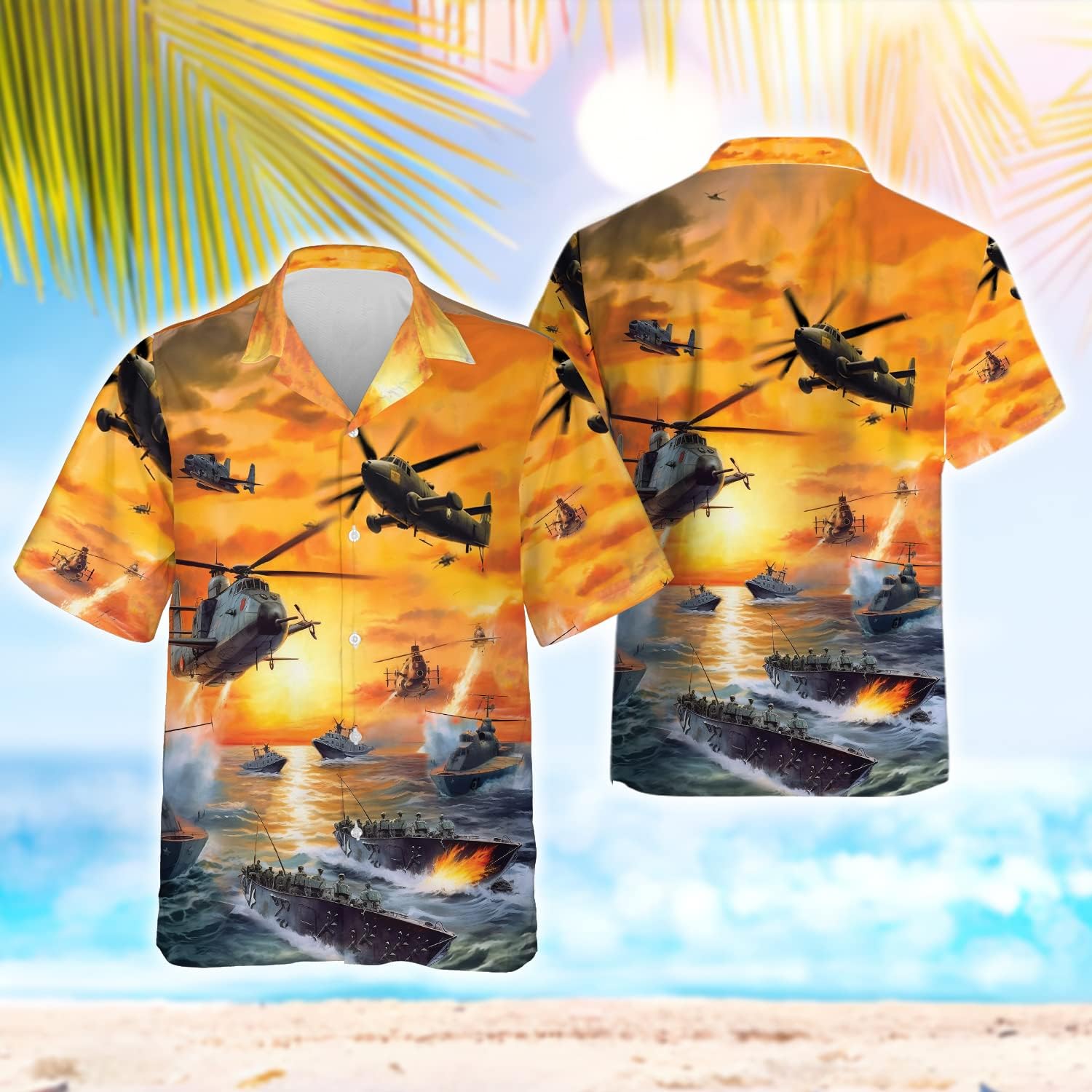 V-DECORPARKS Aircraft Hawaiian Shirt for Men - Plane Beach Shirt Mens Button Down Shirt Short Sleeve (TND-L2-LN-HW-20)