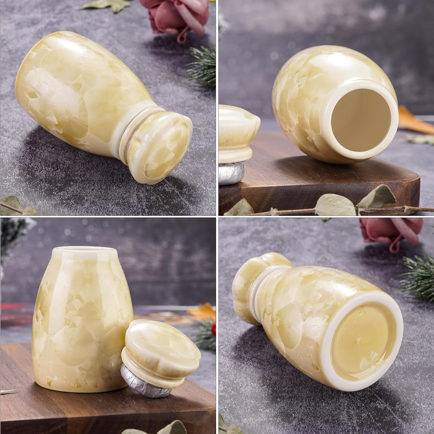 SOITIS Small Urns for Human Ashes Ceramic Keepsake Urn, Mini Urns for Ashes, Memorial Urns for Funeral or Home Cremation Urns for Human Ashes for Women Man - Image 5