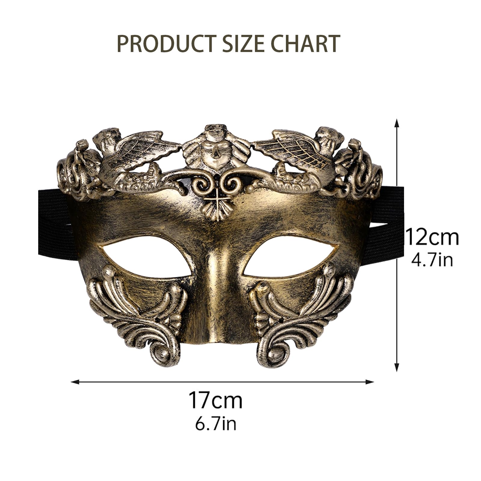 AMWYODK Men's masquerade gold masks Venice masks are used for Halloween masks carnival masks, and Easter parties (Gold) - Image 2