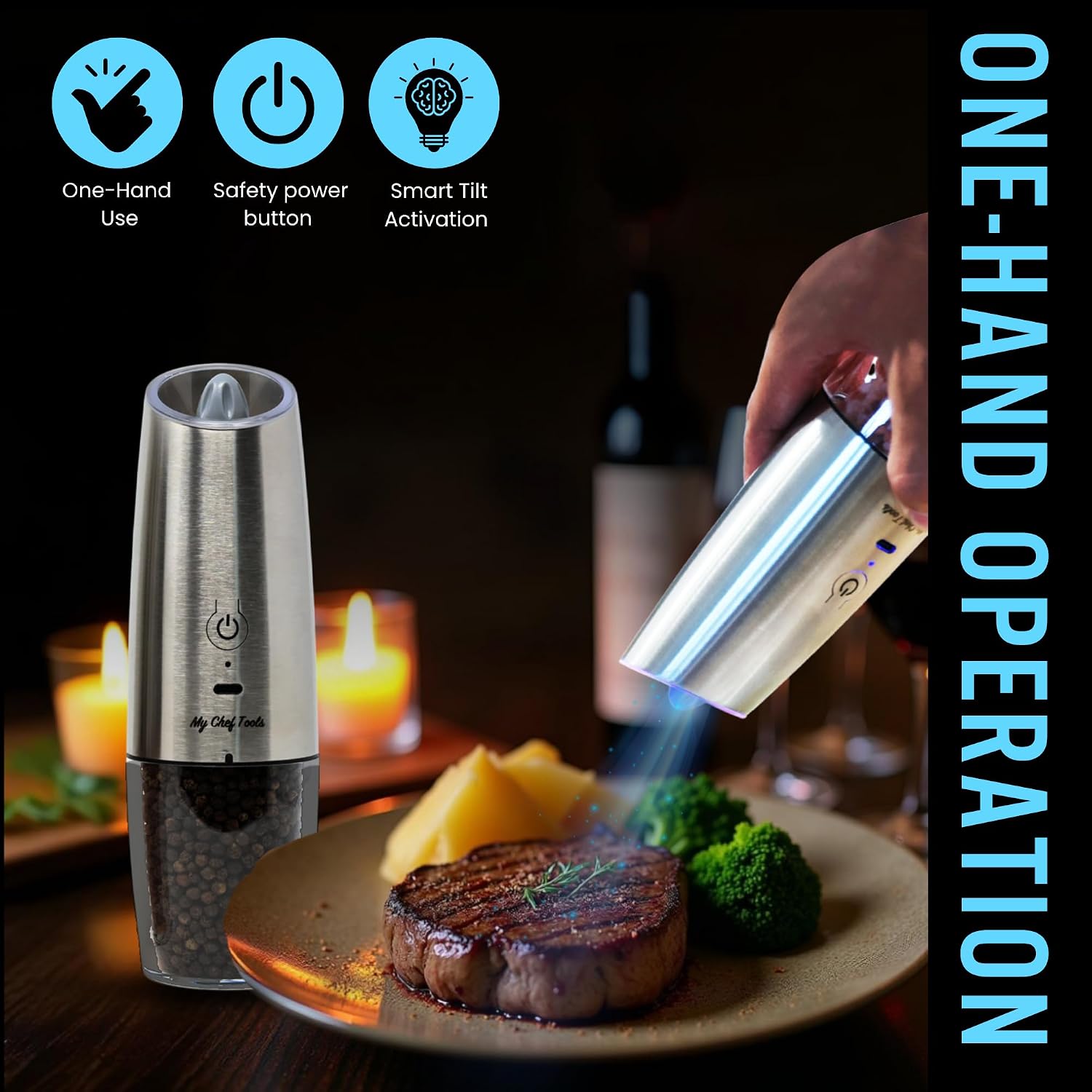 Best My Chef Tools - Electric Salt And Pepper Grinder Set - Recha... 2026