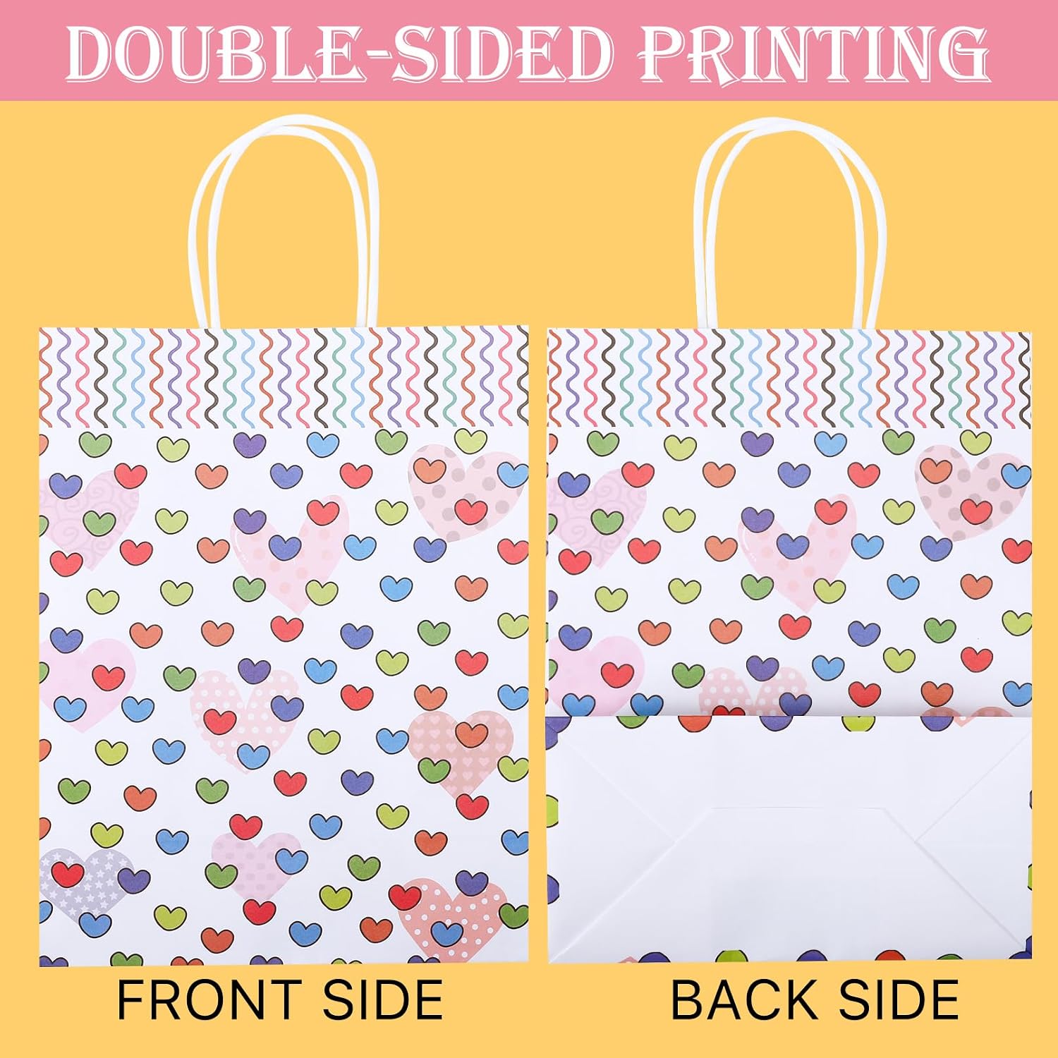 Tivcck 40 Pcs Paper Gift Bags with Handles, White Kraft Paper Bag, Dots Paper Party Favor Bags for Weddings, Baby Showers, Birthdays,Goodie Bag, Retail Shopping(10.6 x 8.3 x 4.3 Inch,Dots)
