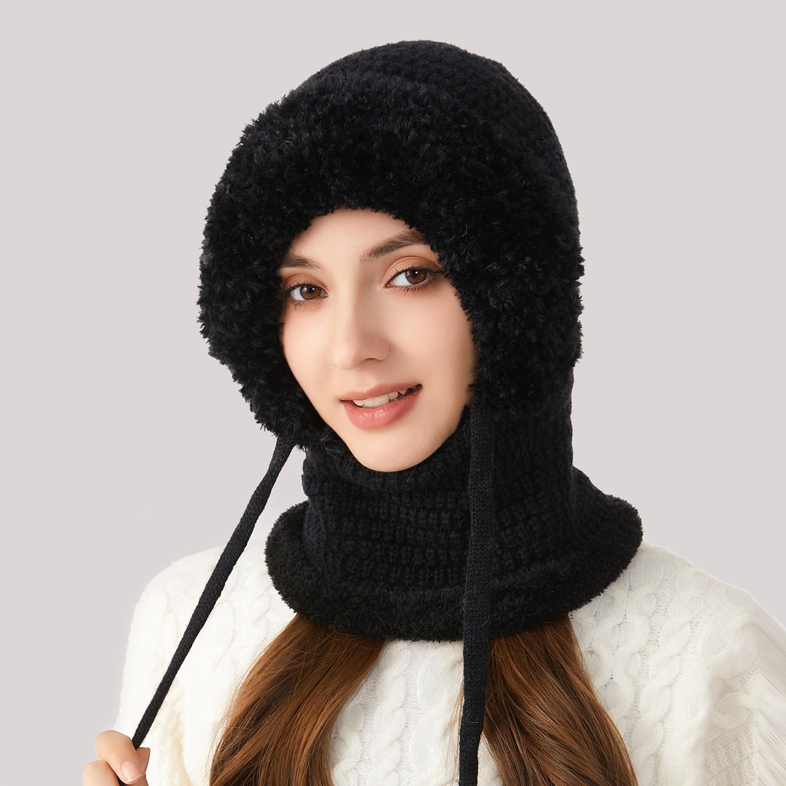 TAGVO Pasamontañas Invierno para Mujer, Pasamontañas Termico Capucha Polar Balaclava Multifuncional para Clima Frío Esquí al Aire Libre Montaña Senderismo