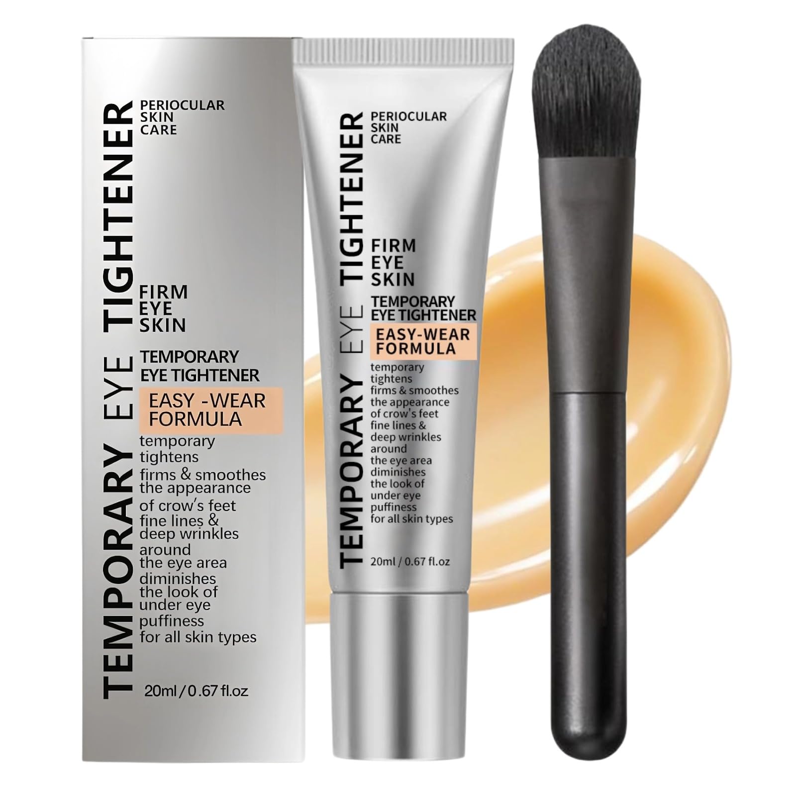 WEU Perfection Eye Tightener with Brush, Instant Firming Formula, Reduces Fine Lines & Wrinkles, Delivers Lifting and Smoothing (Clear, 1Pcs)