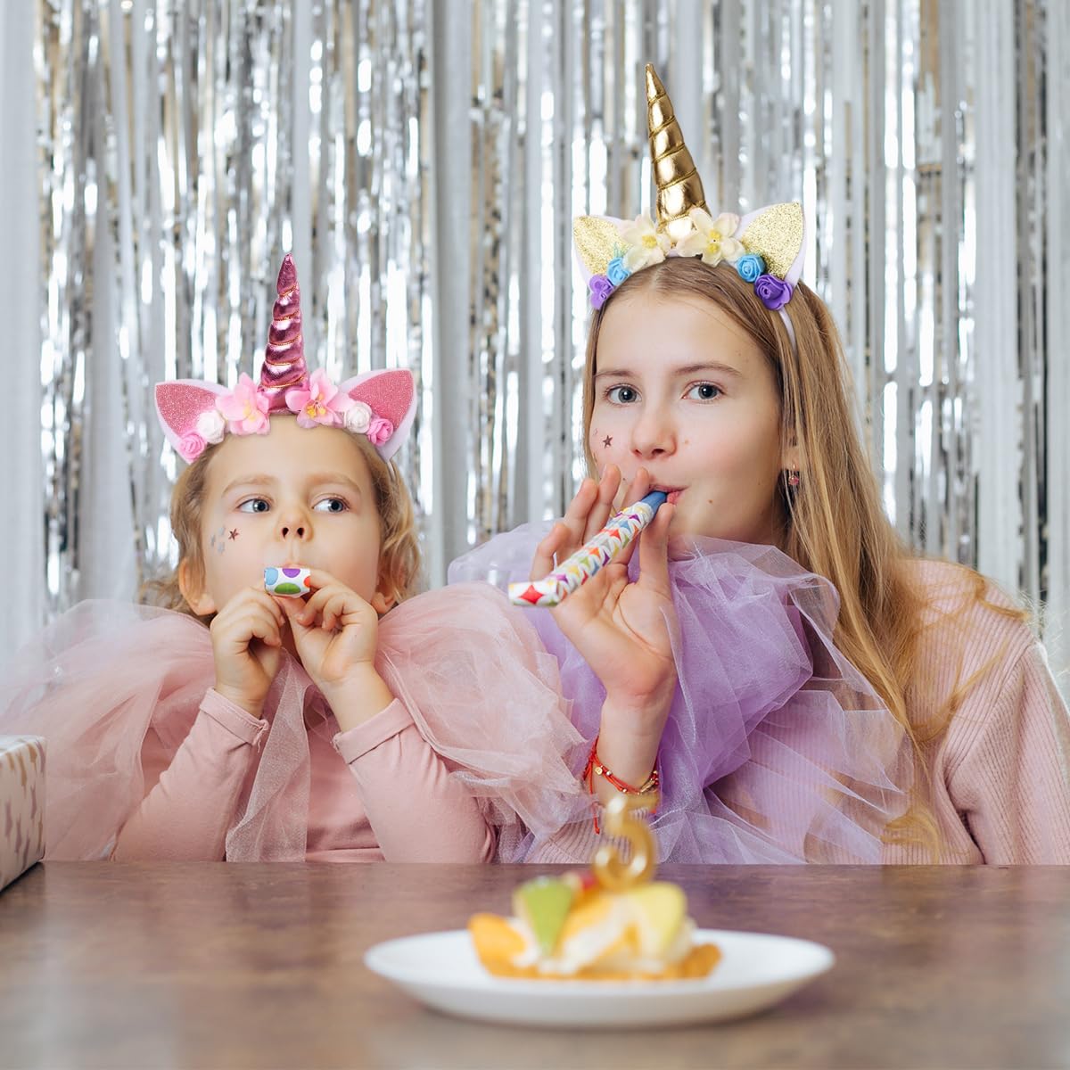 2 pezzi/pacchetto Fascia per capelli a forma di unicorno per ragazze e 2 pezzi/pacchetto Fascia per capelli a forma di unicorno per ragazze e