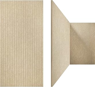 UMIACOUSTICS Art Acoustic Panels Sound Absorbing 3 Pack Premium Acoustical Wall Panel, 48 X 24 X 0.4 Inches Decorative Sound Proof Foam Panels, Creative Slotting Design Equidistant Slot, Light Tan