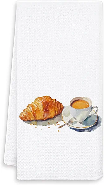 OSLYSOF Coffee bar Decor Kitchen Towels, Coffee Gifts for Women Lovers, Trendy French Breakfast Decorative Dish Tea Towels, 16x24 Inch