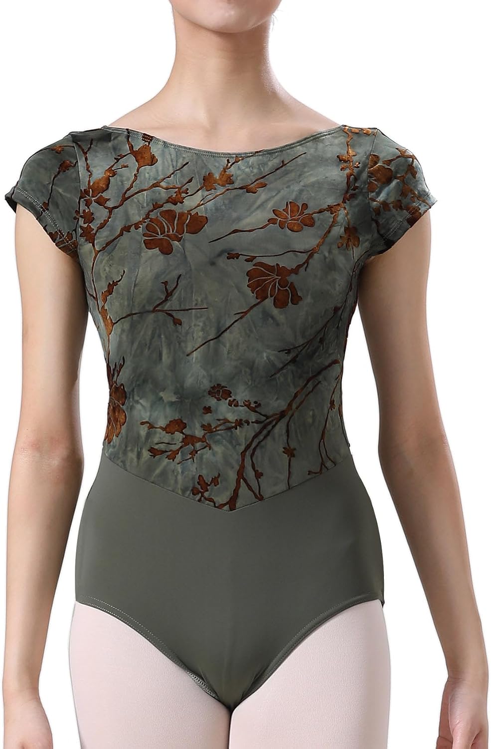 Dance Elite - Galadriel - Retro Printing Flocking Dance Leotard for Women