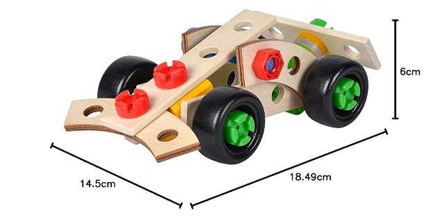 Foto 7 de 7 de Eichhorn - Coche de Carreras Constructor, Juguete de Madera versátil, 35 Piezas, 3 construcciones Diferentes…