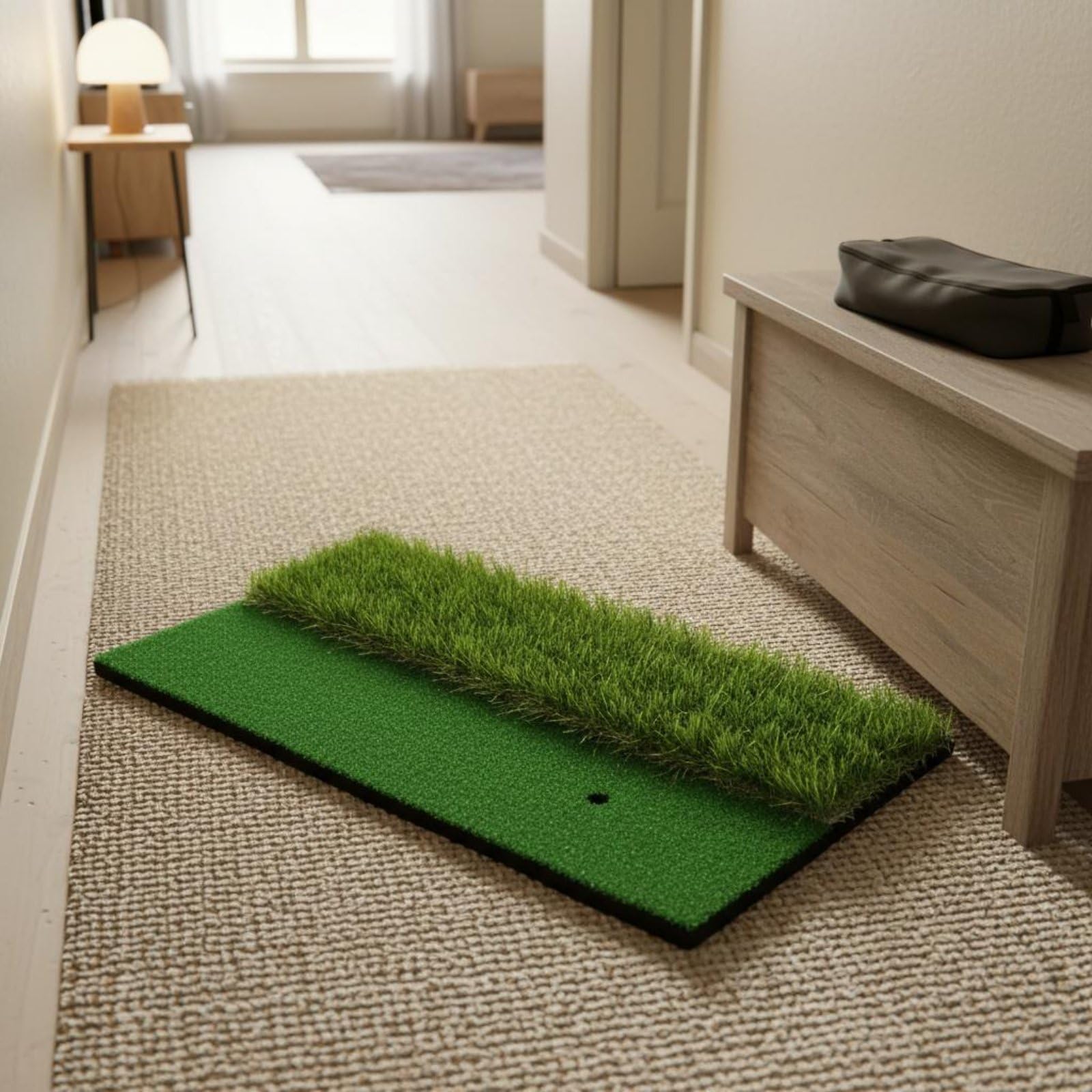 Sharplace Alfombrilla de Práctica de Golf Tapete de Golpeo Esterilla de Entrenamiento Colchoneta de Swing Doble Textura con Base EVA Estable para Entrenamiento