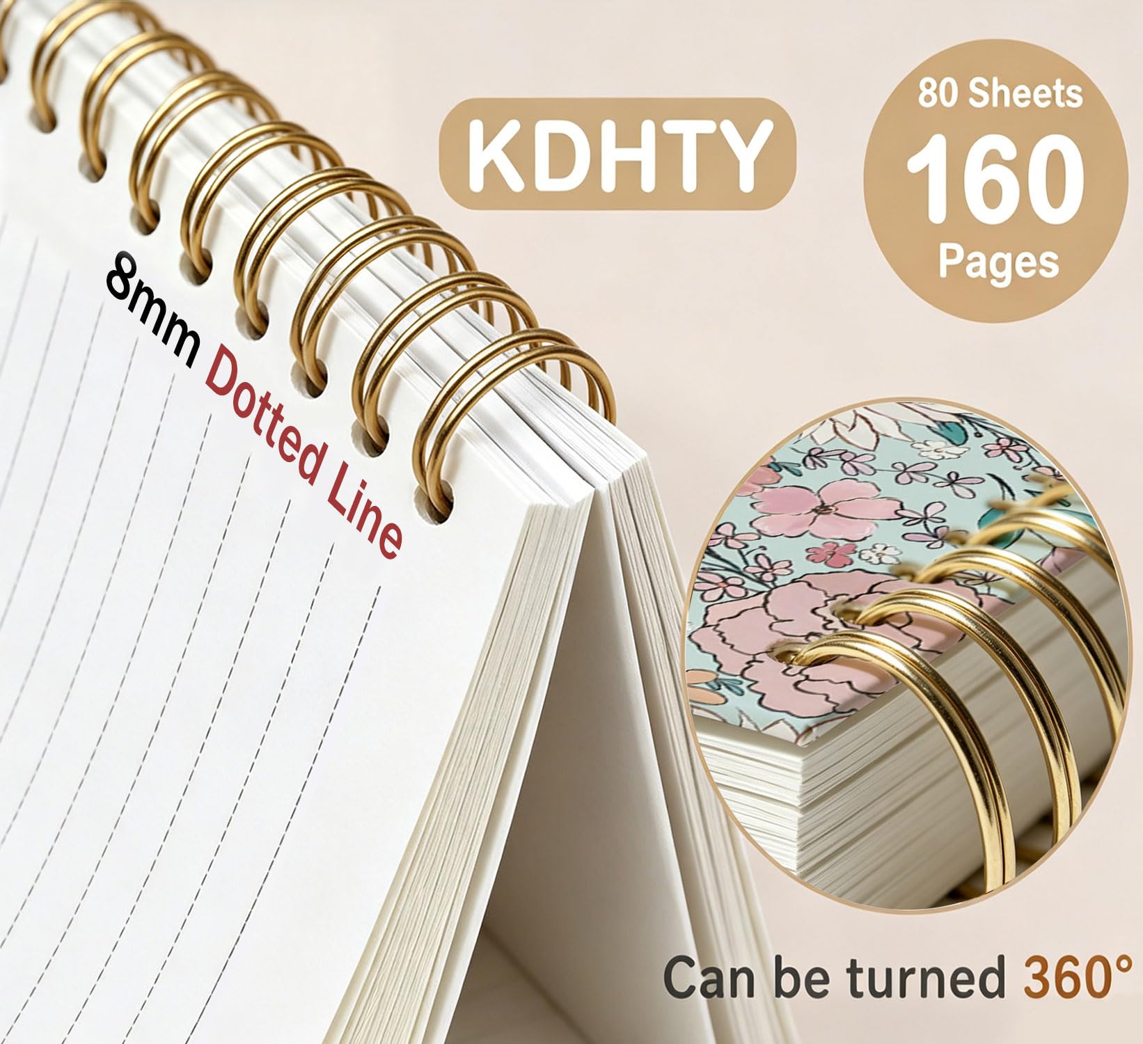 KDHTY Taccuino a spirale personalizzato con iniziale S, regalo vintage per ragazze adolescenti, con monogramma per donne e ragazze, quaderno a spirale con copertina rigida a righe, 14 x 20 cm