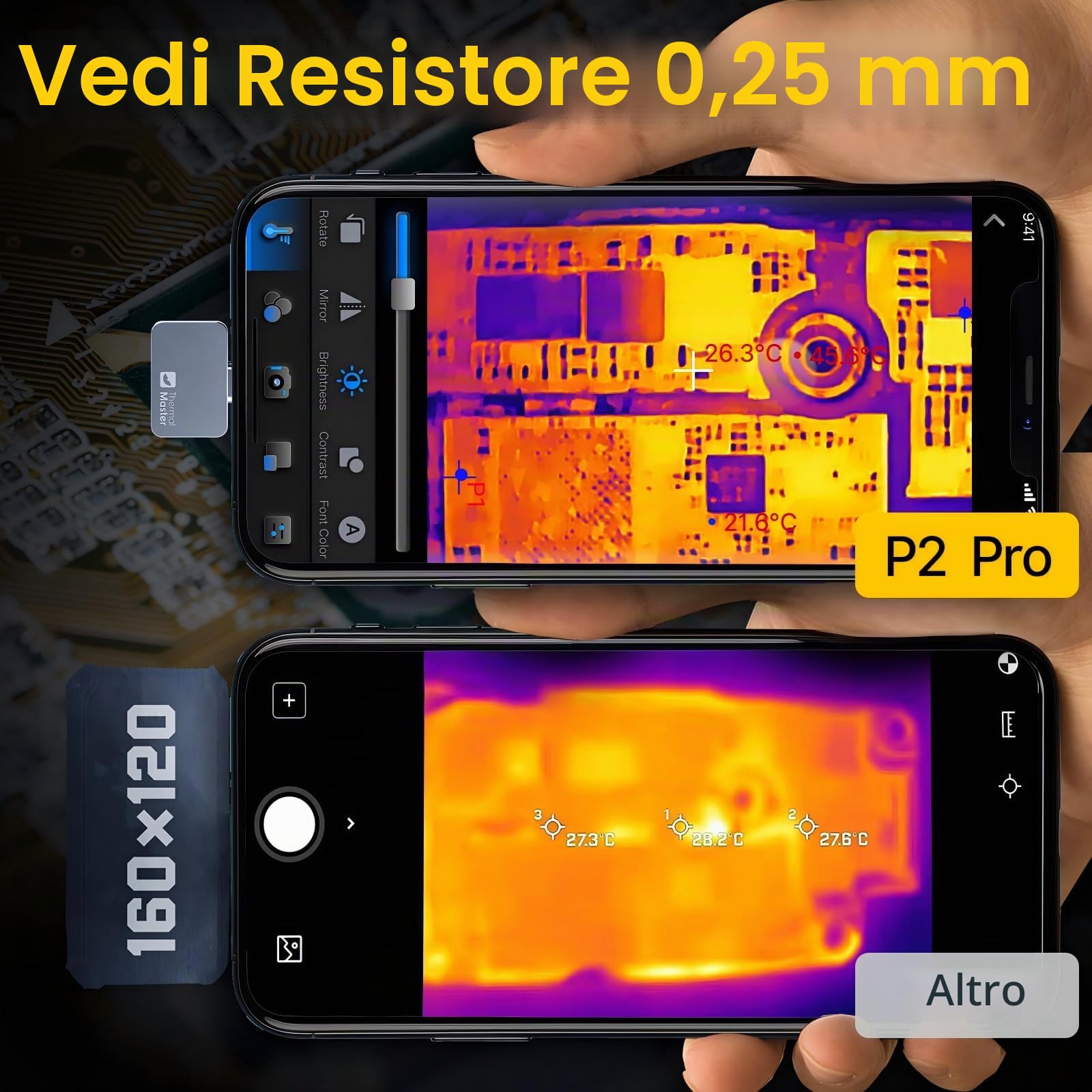 Thermal Master P2 Pro Telecamera Termica Android Telecamera a Infrarossi con Obiettivo Macro, 256x192, Risoluzione Super IR 512x384, 15x Zoom più piccola da 9 g
