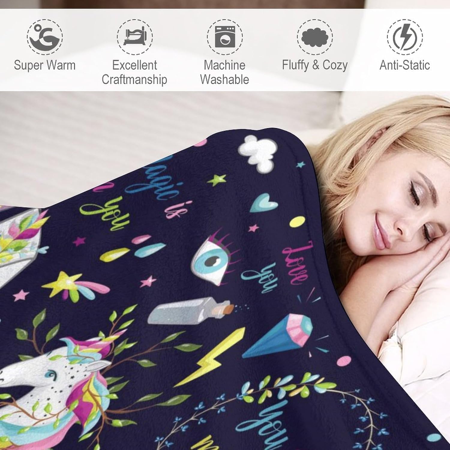 ユニコーン、虹、アイスクリーム、猫 ソファブランケット暖かい毛布を投げますソファブランケット装飾ホームィスホテ用