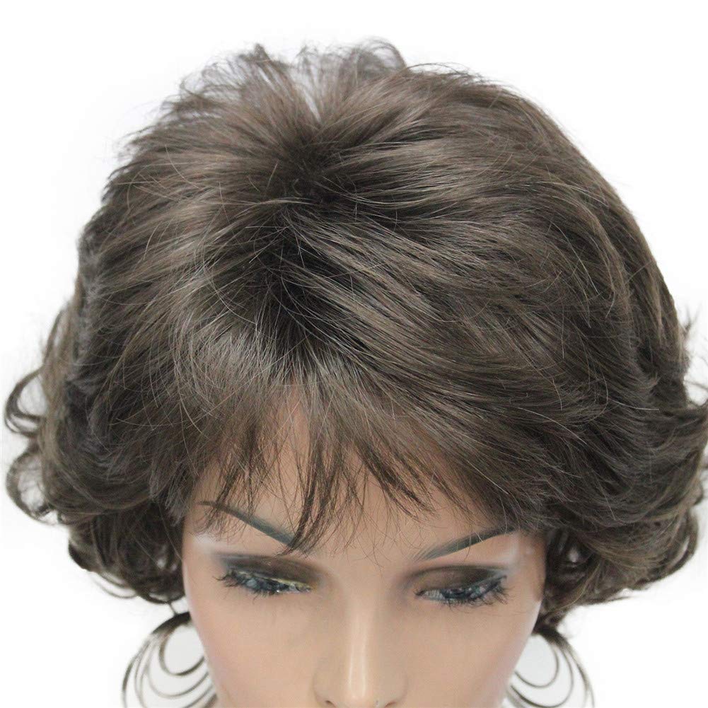 Aimole Short Curly Synthetic Wigs Full Capless Hair Women's Thick Wig for Everyday (8 Lt Chestnut Brown) - Image 5