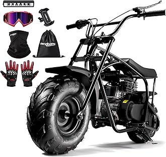 Oryxearth Mini Bike for Kids, 105CC 4-Stroke Kid Gas Powered Off-Road Pocket Pit Trail Motorcycle W/EPA Approved, Up to 28 Mph Weight Support 185 LBS, for Adults and Teens, Standard, Black