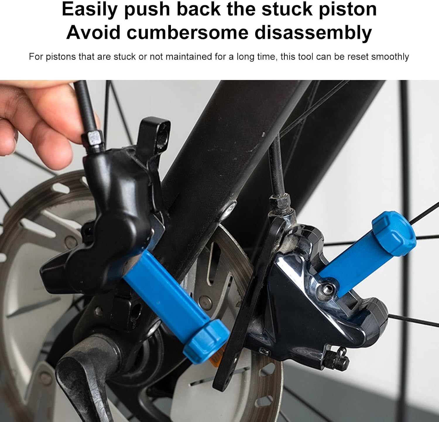 Brake Pad Spreader Tool - Ratchet Expander for Bike Repairs | Carbon Steel Ergonomic Handle, Easy Piston Reset Function, Hydraulic Disc Brake Maintenance Accessory for Cycling and Garage Use