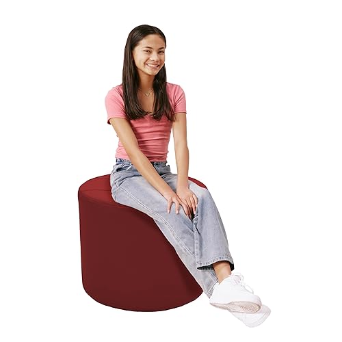 Factory Direct Partners Otomana de Acento Redonda Acolchada Tapizada a Mano, Muebles de Grado Comercial para Vestíbulo, Oficina, Biblioteca, Aula o