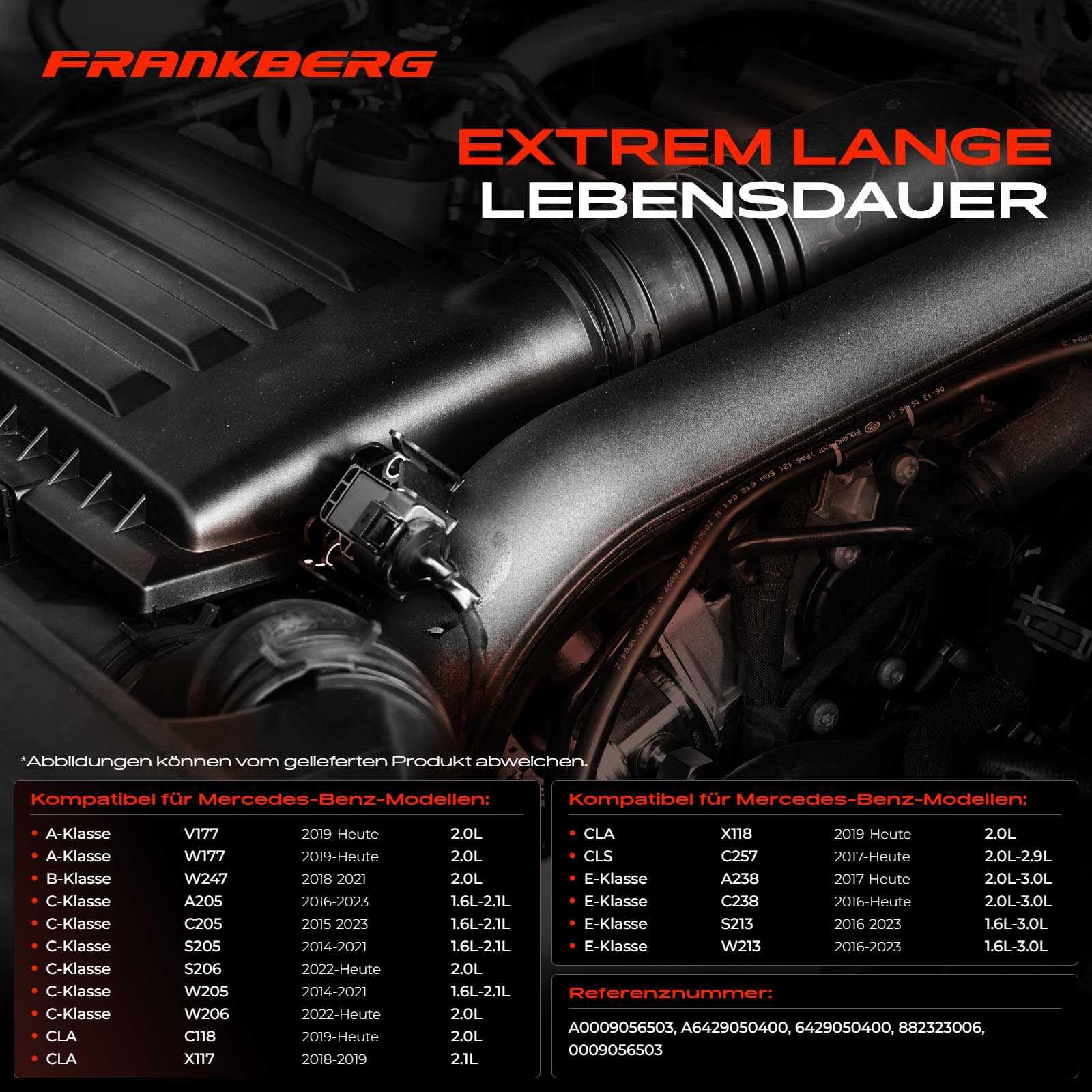 Frankberg Abgasdruck Saugrohrdruck Sensor 3-polig Kompatibel mit GLC X253 E-Klasse T-Model S213 V-Klasse W447 C-Klasse T-Model S205 C-Klasse W205 Replace# 6429050400