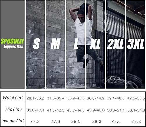 Miniatura 7 de SPOSULEI - Pantalones ligeros de jogging para hombre, deportivos para senderismo, de secado rápido, para correr, gimnasio, con bolsillos con