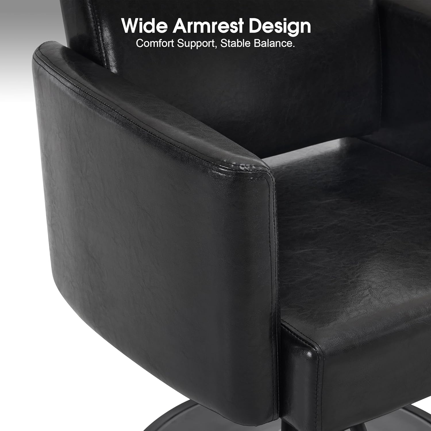 BarberPub Modern Salon Chair, All Black Barber Styling Chair for Hair Stylist, 440 Lbs Heavy Duty Hydraulic Pump, 360 Degrees Swivel, Beauty Spa Styling Equipment 9412