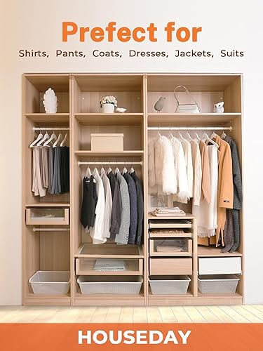 Miniatura 9 de HOUSE DAY Ganchos de madera para ropa, 20 unidades, acabado suave y blanco, colgador de madera de alta calidad para ropa.