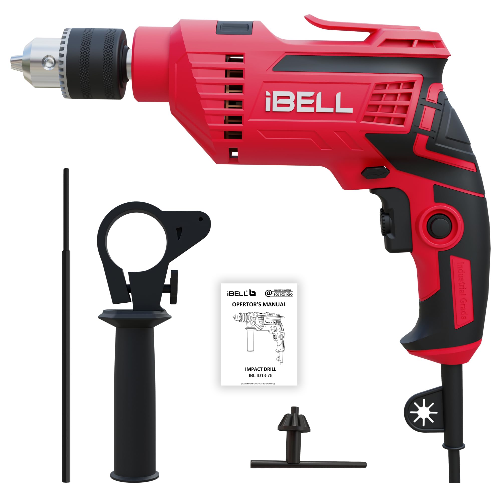 IBELL Impact Drill Manual chuck, 650W, Copper Armature, Chuck 13mm, 2800 RPM, 2 mode selector, Forward/Reverse with variable speed ID13-75-image-5