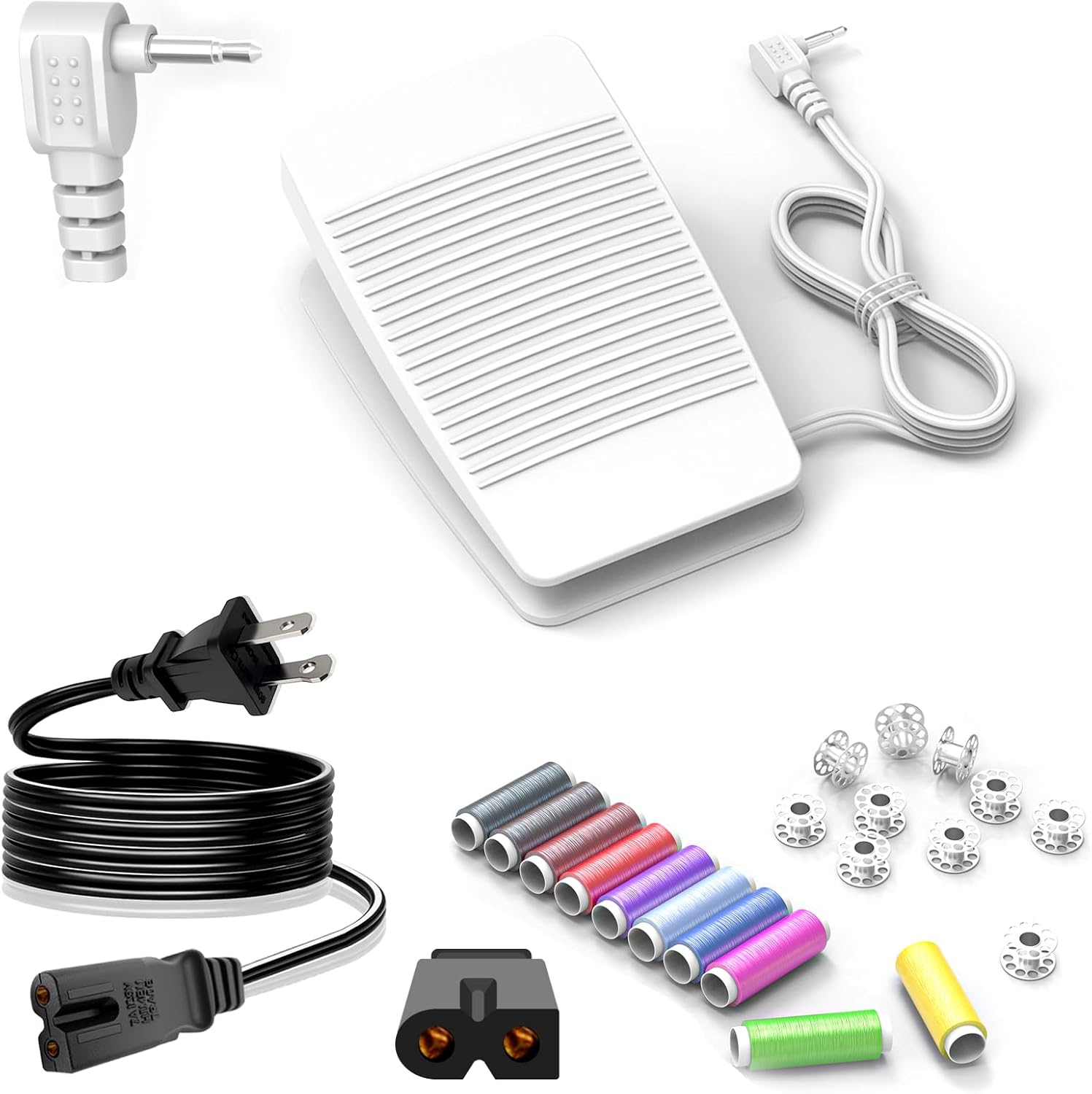 Sewing Machine Foot Pedal Controller for Brother Babylock FC-322 XC8816-021, with 6.5FT AC Power Cord Cable, Guaranteed to fit Brother CS6000i CS7000i CS5055prw CE1100prw CE5000 CE8080 SQ9185 SQ9285