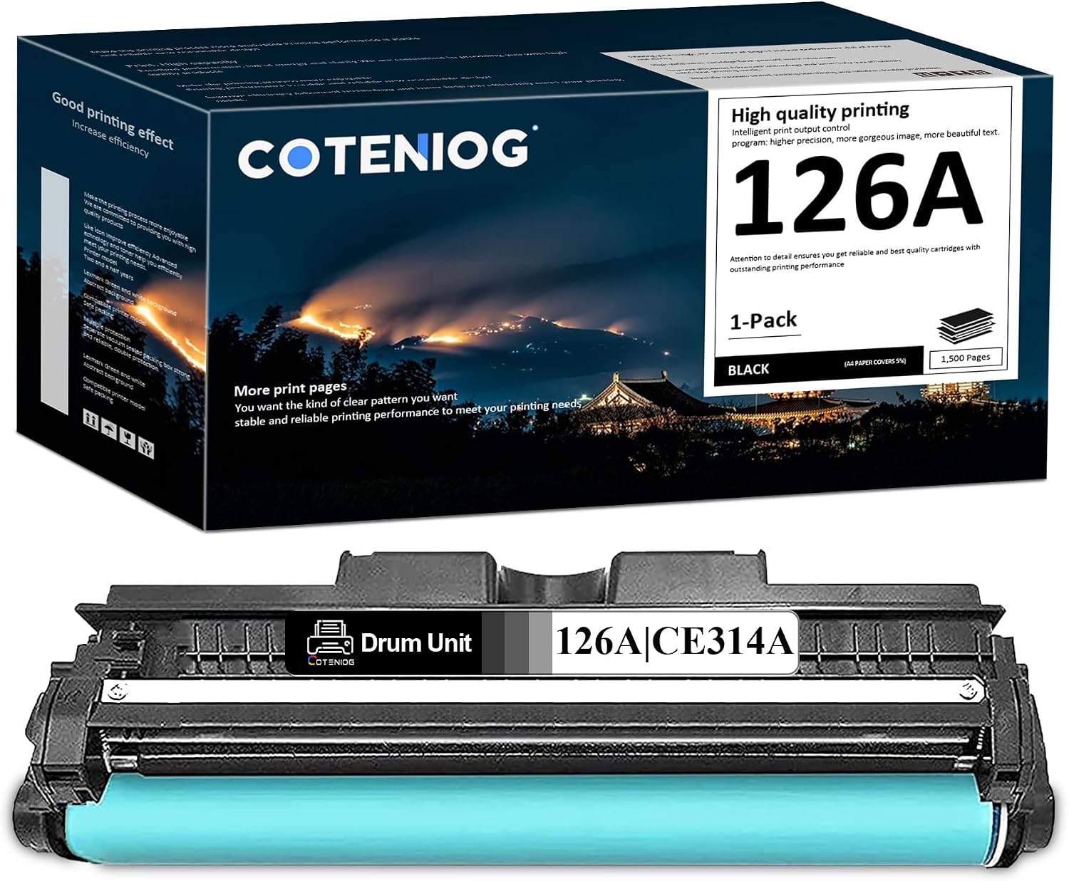 126A CE314A Remanufactured Image Drum Replacement for HP 126A | CE314A M175a M175nw M275 M177fw M176n CP1025 CP1025nw CP1025 Toner Drum | 1Black