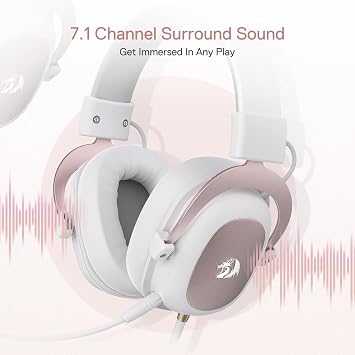 Redragon H510 سماعة ألعاب سلكية من زيوس - 7.1 صوت محيطي - وسادات أذن رغوة الذاكرة - برامج تشغيل 53 مم - ميكروفون قابل للفصل - سماعة رأس متعددة المنصات - يعمل مع الكمبيوتر / PS4 & amp؛ Xbox One, نينتندو سويتش