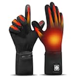 Heated Gloves, Battery Electric Heated Glove Liners for Men Women Ultra-Thin Hand Warmers Rechargeable Touchscreen Winter Gloves for Outdoor Sports, Black