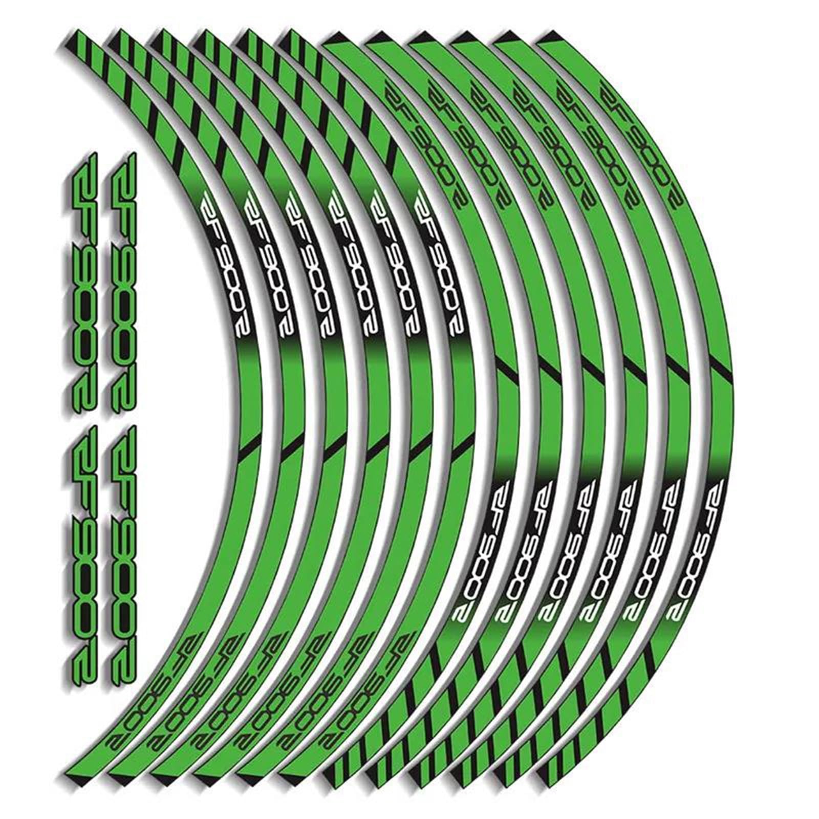 Ntpjk Green Sticker Part For Suzuki Rf900r Rim Sticker Wheel Hub Stripe Motorcycle Ring Waterproof Reflective(Green)