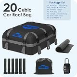 Rymopuey Coffre de Toit Voiture 20CFT/566L, Coffre de Toit Voiture étanche 1000D Oxford, Coffre de Toit Avec Tapis Antidérapant et 10 Sangles D'arrimage, Coffre de Toit Plegable con/sin Bacas - 9