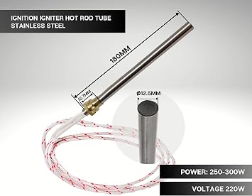 DOJA Barcelona Pellet Stove Igniter Industrial Hot Rod 12.5mm Tip Diameter | 1/2