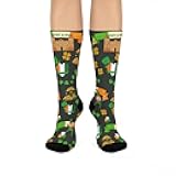 Atlas Wanderlust Luck of the Irish | Unisex, One Size, Mid-Calf, Crew | Stretchy, Comfortable | Green Orange Modern