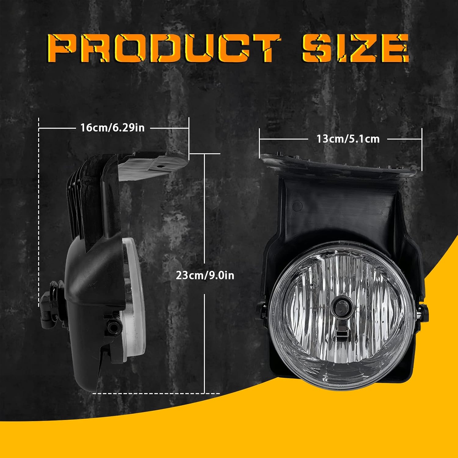 Fog Lights for 2003 2004 2005 2006 2007 GMC Sierra 1500/ 1500HD/ 2500/ 2500HD/ 3500/ 3500HD, 1 Pair Front Bumper Driving Fog Lamps with Right and Left Side (Clear Lens)