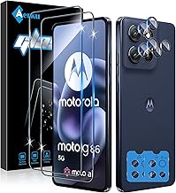 Aerku 2 Pieces Screen Protector for Motorola Moto G86 /G86 Power 5G with 2 Pieces Camera Lens Protector, 0.33 mm 9H HD Ultra Resistant Tempered Glass