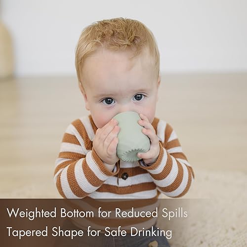 Miniatura 7 de Tooshka Juego de utensilios para bebés (3 piezas)  Cucharas autónomas y taza pequeña  Silicona y BPA  Suministros de destete para bebés (BLW)  A