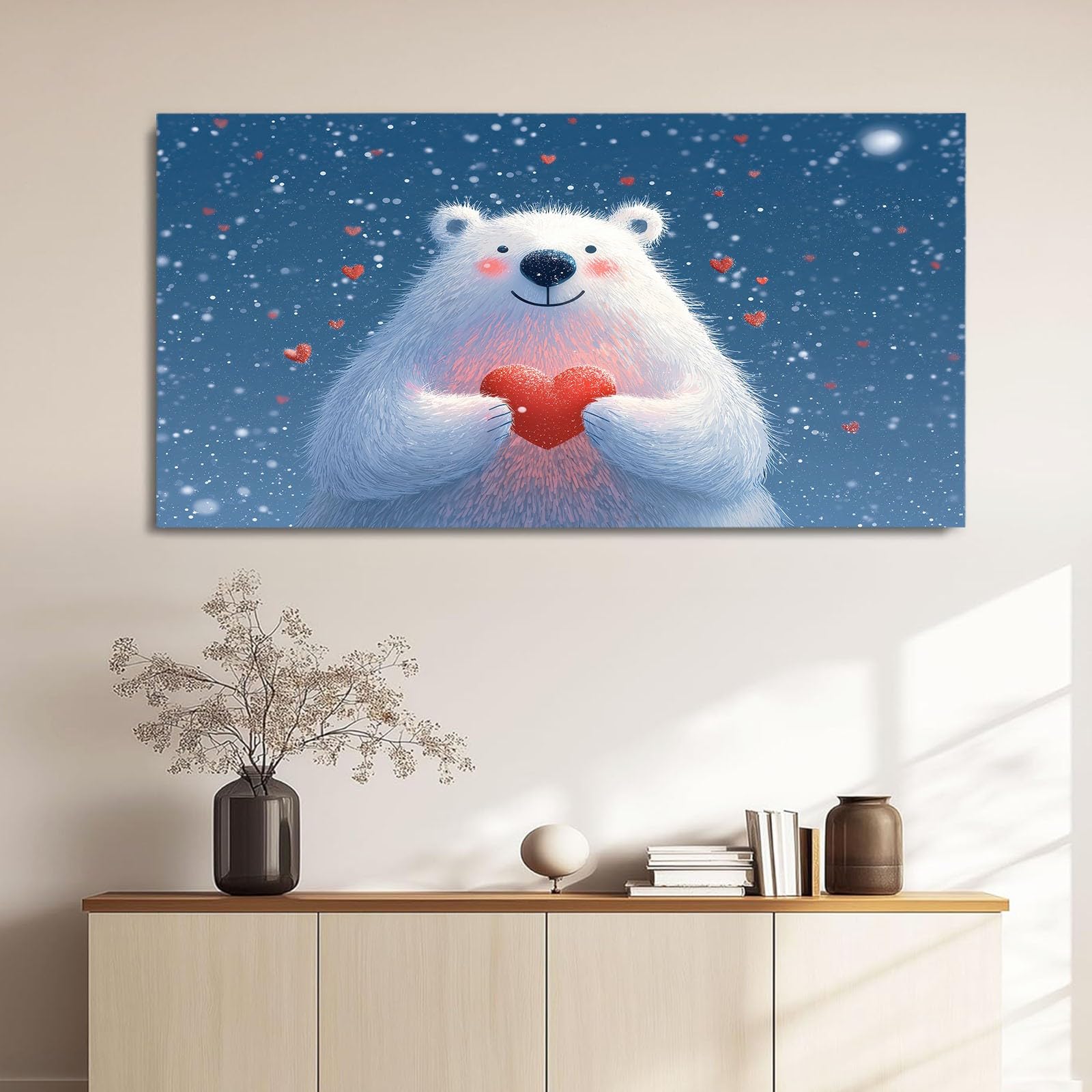 Tableau Décoration Murale Chambre Animal Dessin Animé, Bleu, 120x80 cm